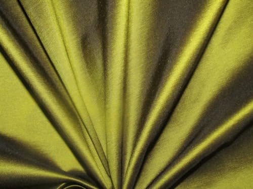 100% Pure Silk Taffeta Fabric Iridescent Yellow x Black Color 54" Wide TAF2184