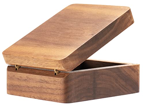 Real Black Walnut Wooden Cufflinks Box,Small Vintage Tie Clip Display Storage Case3