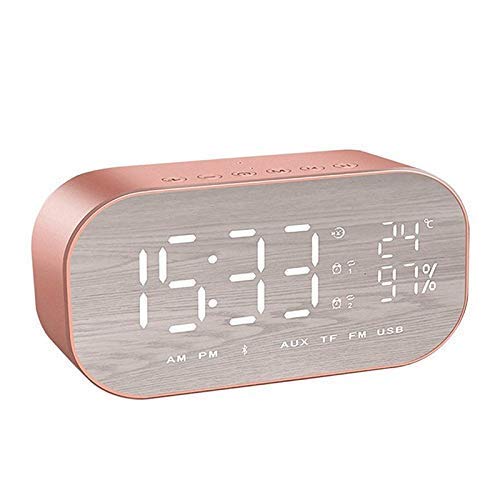 Multifunktionaler Led-wecker Mit Fm-Radio Wireless Bluetooth-lautsprecherspiegel Display-unterstützung Aux Tf USB-Musik-Player Wireless Audio