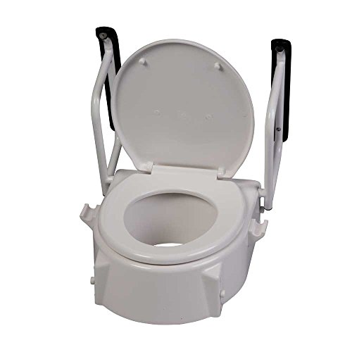 1 x Behrend Rehausseur de toilettes Lunette, Réhausseur WC avec accoudoirs, jusqu'à 100 kg