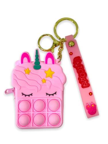 Image of AUGEN Cute Pop It Coin Purse Pouch Keychain For Gifting With Key Ring Anti-Rust (Pack Of 1)
