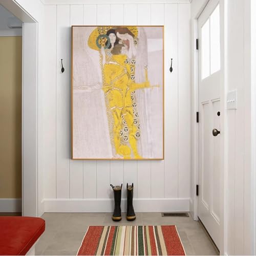Reproductions art mural Gustav Klimt Frise de Beethoven impression toile premium 70x100CM