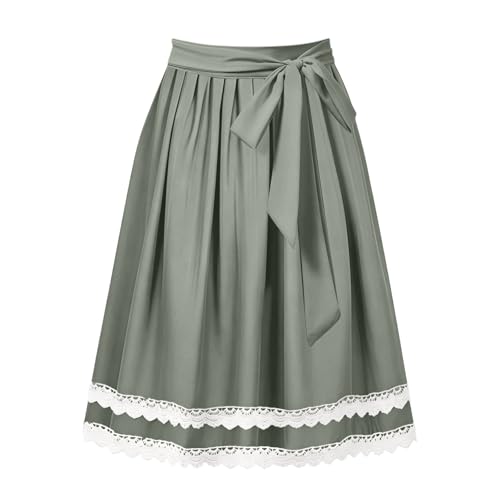 Vestido tradicional tirolés de tafetán cómodo con delantal de verano ajustable 5