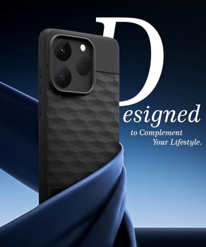 Image of WOW IMAGINE Back Cover for Realme 15T 5G | Realme Narzo 90 5G with Hexa Cube Design | Ultra Soft Rubberised Case | Inner Velvet Fabric | Matte Silicone Flexible Mobile Case | Camera Protection - Black