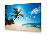 Muolunna X0669 Large Canvas Wall Art Summer Ocean Waves Prints Coconut Trees Beach Seascape Painting