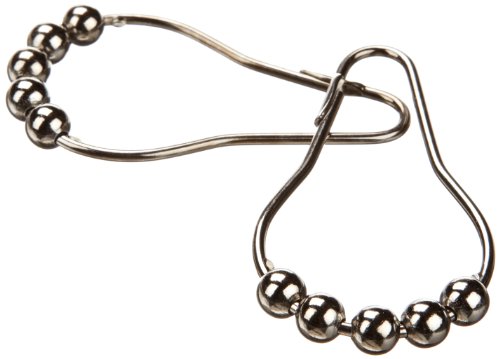 Heavy Duty Roller Shower Curtain Rings, Pewter Clipperton RollerRings®, Set of 12