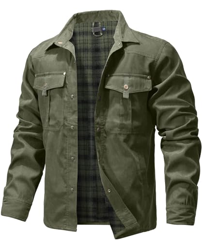 Image of HYPESTFIT Men's Plaid Flannel Lined Shirt Jackets