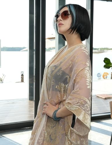 Image of MJ SERECA Women's Casual Long Velvet Kimono