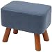 Taburete para pies Taburete De Pie Otomanos Taburete De Pie Con Piernas, Taburete De Reposapiés Cuadrado, Taburetes De Descanso De Pie De Madera Con Asiento Acolchado - Bajo Short T(Color:Azul oscuro)