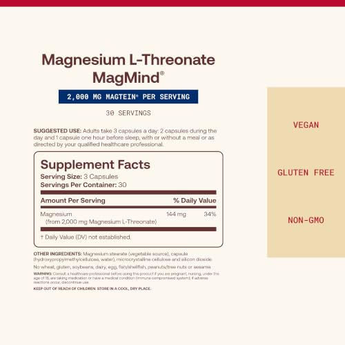 Jarrow MagMind Magtein Magnesium L-Threonate, 90 Capsules - image 4
