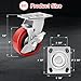 Nefish 5 Inch Industrial Grade Casters Wheels, Heavy Duty Polyurethane Casters Set of 4 with Dual Ball Bearing, Solid Polyurethane Wheel 3500 Lb, Plate Swivel Casters for, Industrial, Equipment
