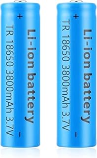 3.7V Rechargeable Battery,3800mAh Battery Large Capacity Rechargeable Battery Button Top Batteries Battery for Flashlight, Doorbells, Headlamps, RC Cars etc (2PCS)