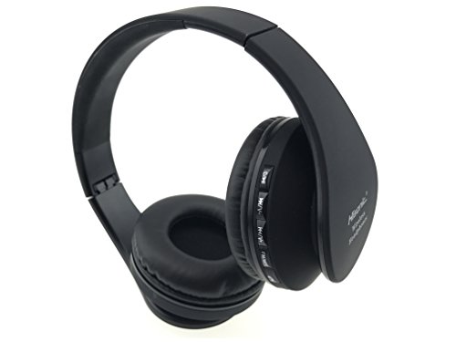 Auriculares de Diadema Bluetooth Inalámbricos, Hisonic Auriculares con micrófono Auriculares Bluetooth de Diadema Plegable con Tarjeta TF (Negro)