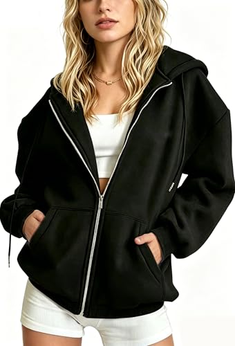 IRIVOSEY Womens's Zip Up Hoodie for Women Oversized Sweatshirts