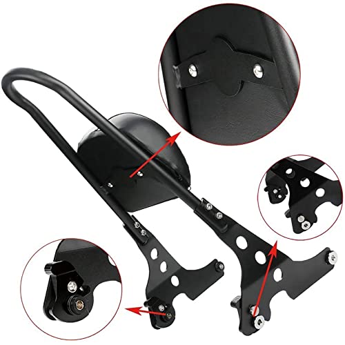Rückenlehne Sissy Bar, Beifahrer Rückenlehne, PSLER Motorrad Hinten Abnehmbare Rückenlehne für Harley Sportster XL883 XLH883 XL1200 XLH1200 2004-2023 und für XL1200C XL1200S 1996-2000