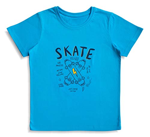 Image of minicult Cotton Half Sleeve Kids Tshirt with Chest Print and Bright Colors(Multicolor)(Pack of 3)