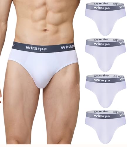 wirarpa Men's Underwear Modal No Fly Briefs Silky Comfortable Underpants 4 Pack