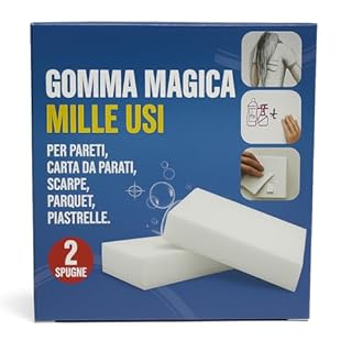 Terryshop74® Gomma Magica Mille Usi – 2 Spugne Rimuovi Macchie senza Detergenti per Pareti, Scarpe, Parquet, Piastrelle, Interruttori e Superfici Domestiche – Spugna Magica Abrasiva