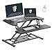 FLEXISPOT Standing Desk Converter 28" Wide Height Adjustable Sit Stand Riser, Small Size Desktop Workstation with Keyboard Tray for Home and Office, Black