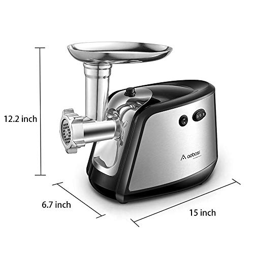 Aobosi Electric Meat Grinder 3-in-1 Heavy Duty Food Grinder with 3 Stainless Steel Grinding Plates,Kubbe & Sausage Attachment,ETL Approved 1200 Watts Max Aobosi Electric Meat Grinder 3-in-1 Heavy Duty Food Grinder with 3 Stainless Steel Grinding Plates,Kubbe & Sausage Attachment,ETL Approved 1200 Watts Max