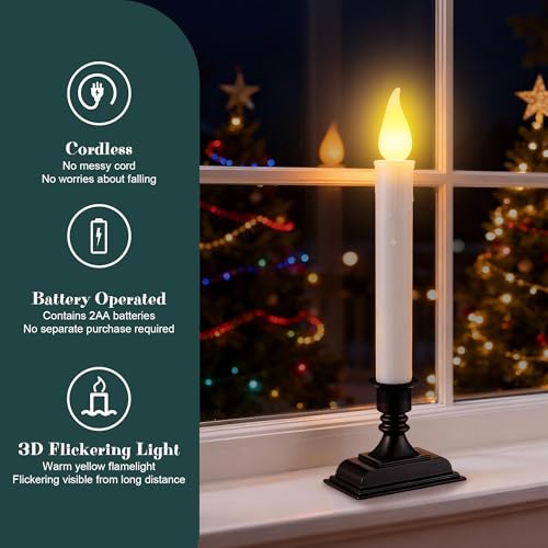 Velas LED para ventana de Enhon pack de 18 unidades con sensor de luz atardecer amanecer 4