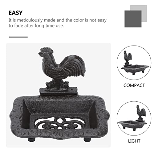 Cabilock Home Decor Vintage Decor Vintage Decor Of 2 Cast Iron Drainable Metal Soap Holder Rectangular Soap Dish Bathtub Soap Dish Soap Holder Rooster Sink Sponge Holder Sink Sponge Holder Bar Soap #TOP1