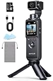 Ruycllo Vlog Camera, Action Cam 4K Stabilizzata con Gimbal – Touchscreen 64MP con Scheda 64GB, Stabilizzazione a 2 Assi, Tracciamento di Oggetti, Microfono Incluso, Fotocamera Digitale per Vlog