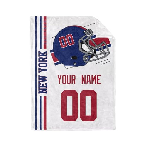 Image of New York Throw Blanket Custom Name and Number Personalized Gifts for Men and Women