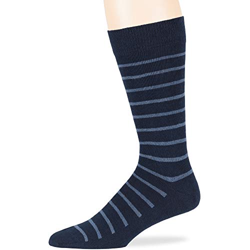 7Bigstars Kingdom Men's Dress Socks Cotton -6 Pack- Assortment Thin Business Casual Argyle, Dotted, Striped, Solid, Sock Size 10-13 Shoe Size 9-12 L Dark Navy (A17) #TOP3