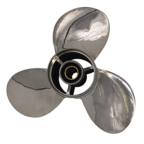 ARKDOZA Boat Propeller 10 1/4x12 Fit for Suzuki Outboard DF25-30 4 Stroke 3 Blades Stainless Steel Prop SS 10 Tooth Propel RH OEM NO: 99105-00600-12P 10.25x12 by ARKDOZA - Image 3