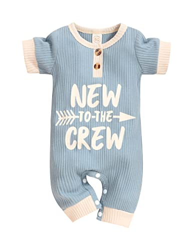 Image of Rutoe Newborn Baby Boy Romper Short Sleeve Outfits Jumpsuit Baby Boy Summer Clothes One Piece Romper