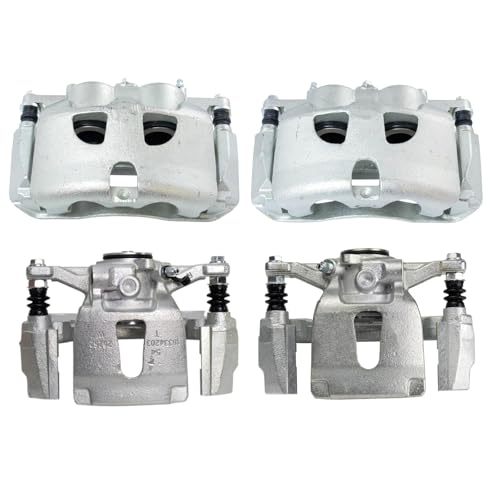 Image of TRQ Front and Rear Brake Caliper Set Zinc Coated Brackets Compatible with 2015-2018 Ford F 150
