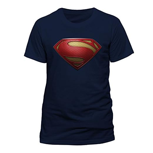 T-Shirt (Uomo Navy Blue -L) Superman Man Of Steel - Textured Logo