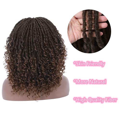 Wiger Short Dreadlock Wigs For Black Women Faux Locs Headband Wig Braided Wigs Curly Hair Wig Brown&Blonde Twist Wigs Synthetic Locs Crochet Hair 4/30 #TOP3
