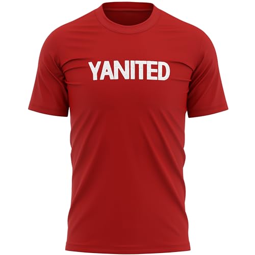 Image of Manchester T Shirt Men Red Supporter Yanited Tee for Man Football Fan, L, Red