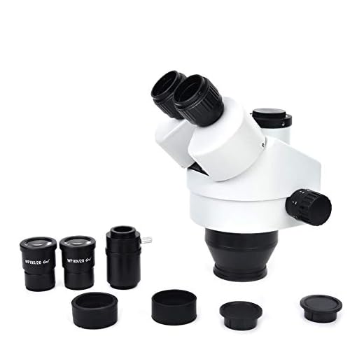WF10X Trinokulärt zoomstereomikroskop 20 mm okularlins mikroskop tillbehör, 45 graders lutning och 360 graders rotation förstoring 3,5 x 180 x