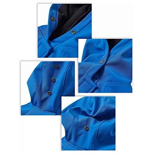 Blueberry Pet 24" Waterproof Dog Softshell Jacket, Hooded Raincoat And Windbreaker With Leash & Harness Hole, Dazzling Blue, Outdoor Rain Gear For Dogs #TOP3