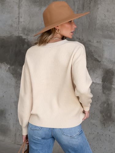 ANRABESS Women Cardigan Sweaters 2024 Fall Oversized Button Open Front Knit Lightweight Cardigans Fall Outfits Outerwear4