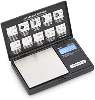 Series Digital Pocket Weight Scale, Stainless-Steel Backlit LCD 100g x 0.01g, (Black), AWS-100-Black - AMERICAN WEIGH SCALES