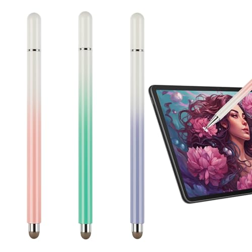Menibeuty Lot de 3 Stylet Tactile, Stylet pour Écrans Tactiles Smart Pen Universel 2 en 1 Compatible avec…
