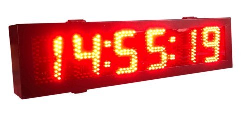 Reloj cronómetro LED para exteriores de doble cara, 5 pulgadas, cuenta atrás o cuenta ascendente, display de 12/24 horas miniatura 1