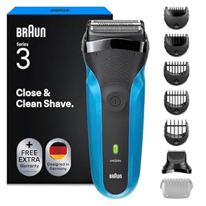 Braun Rasierer Herren Elektrisch Series 3, Rasierapparat, 310BT, Blau