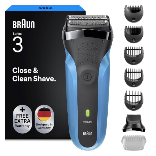 Braun Rasierer Herren Elektrisch Series 3, Rasierapparat, 310BT, Blau