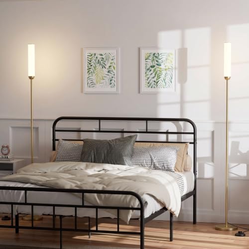 Image of Ambimall LED Floor Lamps with Remote Control Set of 2, Foot Switch, Gold