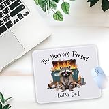 1 Pcs Funny Raccoon Dumpster Fire Non-Slip Rubber Mouse Pad for Home Office Desk Laptop Desktop Computer Gifts for Manager HR Coworker
