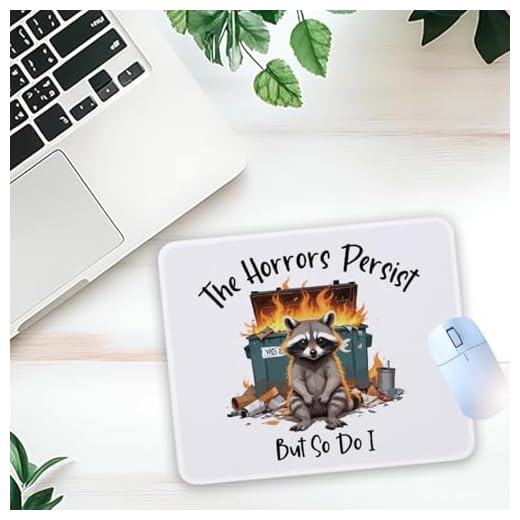 1 Pcs Funny Raccoon Dumpster Fire Non-Slip Rubber Mouse Pad for Home Office Desk Laptop Desktop Computer Gifts for Manager HR Coworker