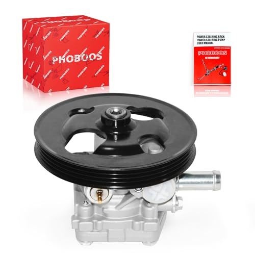 PHOBOOS Power Steering Pump Compatible with Chevrolet Tracker 2001-2004, Suzuki Grand Vitara 1999-2005 & XL-7 2002-2006, 2.5L/2.7L Models, with Outlet & Pulley, Low Noise, Ref. 21-5269