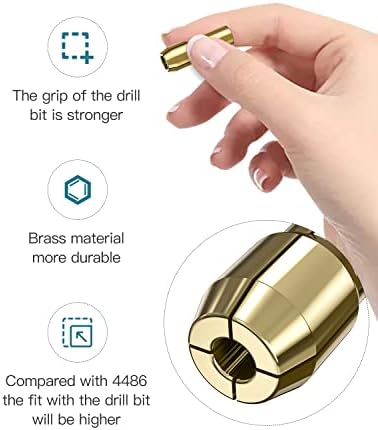 13 Pcs Collet for Dremel, Mellbree Replacement 4485 Collet for Dremel Accessory Set with 12 Collets (0.8mm 1.0mm 1.2mm 1.5mm 1.6mm 1.8mm 2.0mm 2.3mm 2.4mm 3.0mm 3.2mm) and 1 Collet Nut for Rotary Tool