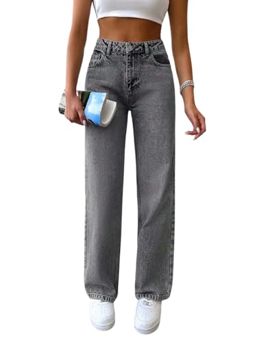 Image of KOTTY Women's High-Waist Button Relaxed Fit Casual Ankle Length Stylish Jeans