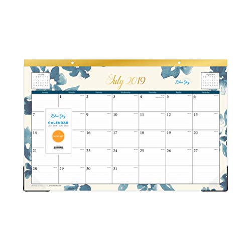 Blue Sky 2019-2020 Academic Year Monthly Desk Pad Calendar, Ruled Blocks, 17